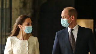 video: Watch: Duke and Duchess of Cambridge pay respects at Westminster Abbey on lockdown anniversary