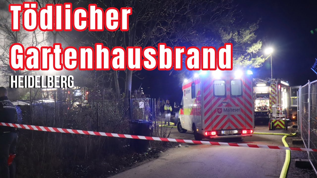 Tödlicher Gartenhausbrand in Heidelberg-Kirchheim: 58-jähriger Mann stirbt