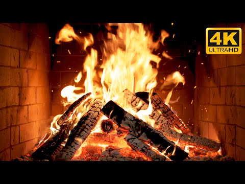 🔥 Kamin u mističnoj kolibi, ugodna zimska atmosfera i zvuk vatre (Fireplace 4K)