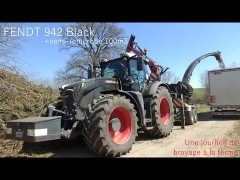 BROYAGE DE BOIS 🌲 FENDT 942 BLACK - 100 M3 de FOND MOUVANT  l ETA Didier GIRAUD