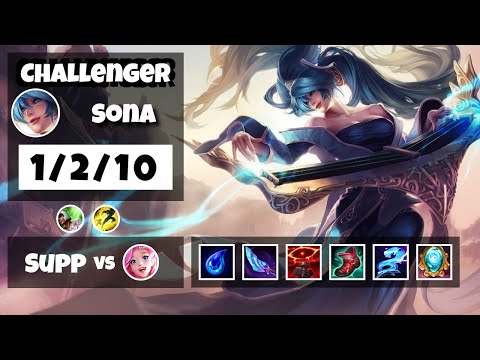 Sona Support 11.17 Challenger Gameplay Replay - S11 (1/2/10) - BR