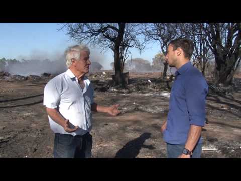 Incêndio destrói depósito de reciclagem no distrito de Ajapí