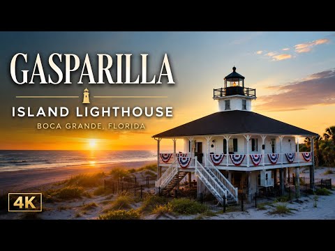 Gasparilla Island Lighthouse | Boca Grande, Florida | 4K Drone Tour