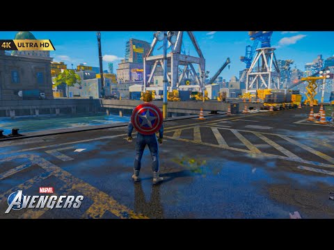 Captain America The First Avenger Combat Gameplay - Marvel's Avengers - Warship Fight - PC (4K UHD)