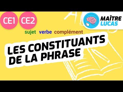 Les constituants de la phrase (sujet, verbe, complément) CE1 - CE2 - Cycle 2 - Français - Grammaire