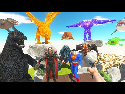 FPS Avatar Rescues Superman and Thor,Hunting Godzilla and Dinosaurs - Animal Revolt Battle Simulator
