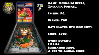 Mexico '86 Retro - Zaccaria Pinball - Simulation mode, 3 balls - 3,770 points.