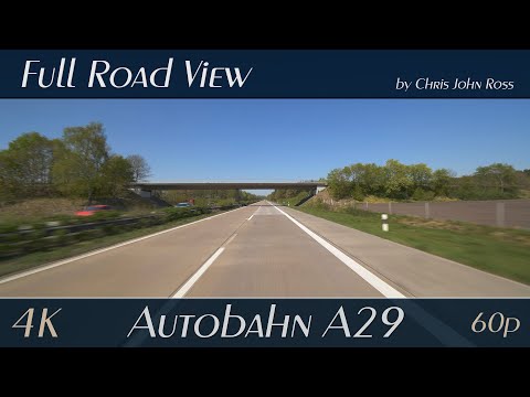 Autobahn (A29), Germany: Rastede - Hahn-Lehmden - RP Beckhauser Büsche - 4K (2160p/60p)