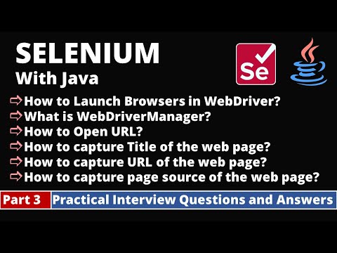 Part1 Selenium with Java Tutorial Practical Interview Questions and Answers Selenium WebDriver