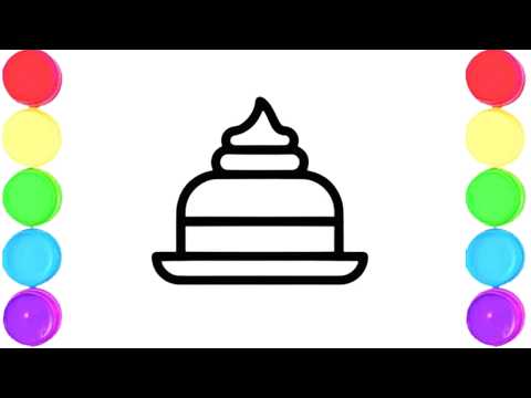 How To Draw Birthday Cake Drawing For Kids and Toddlers_ Child Art 🌈🎨@MridulArtGallery-s3o