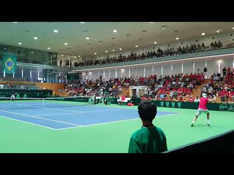 João Sousa (POR) d. Felipe Meligeni (BRA) — 1.º encontro Portugal vs. Brasil Taça Davis