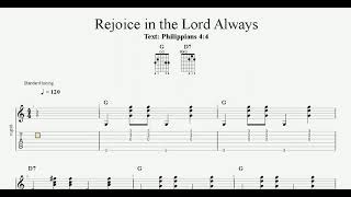 Rejoice in the Lord Always | Traditional Hymn | Worship Song | Guitar TAB | Piano Sheet Music