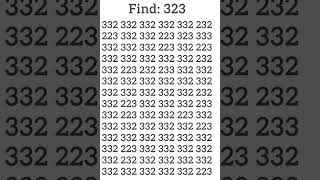 True IQ test : Spot 323 in under 10 sec. #iq #riddle #iqtest #gkquiz #puzzlesolving #puzzletime #10k