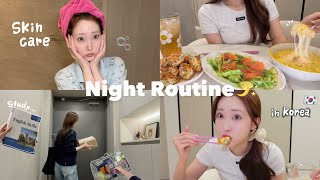 Night Routine🛋️🌙食欲の秋で4kg太り、絶賛ダイエット中ナイトルーティン🍂🍠ストレスフリーダイエット🏋️‍♀️自炊、勉強、お仕事、健康な夜食🍈🍎【vlog】