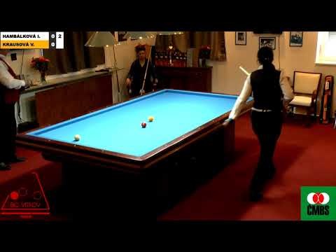 Czech National Championship 3-cushion - Final part 1 - Veronika KRAUSOVÁ vs Irena HAMBÁLKOVÁ
