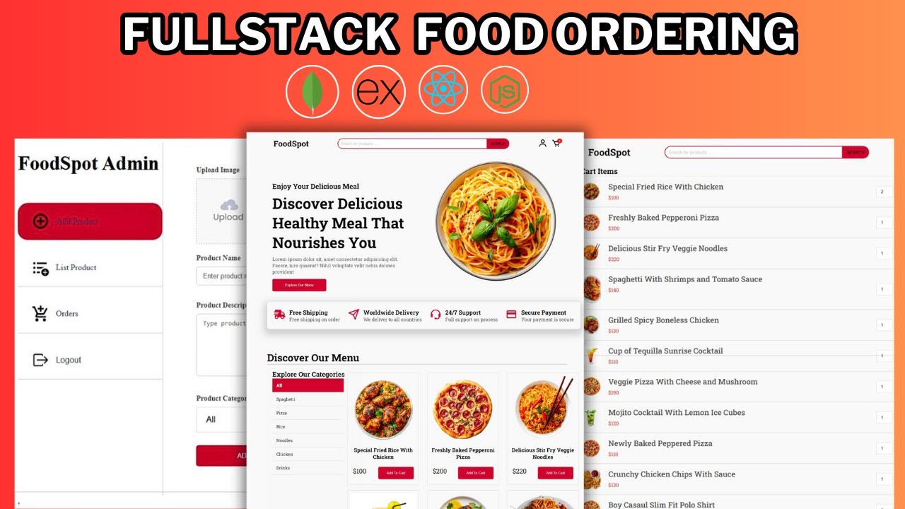 Build a Full Stack Food Delivery App Using React, MongoDB, Node JS, Express JS and Stripe Payment