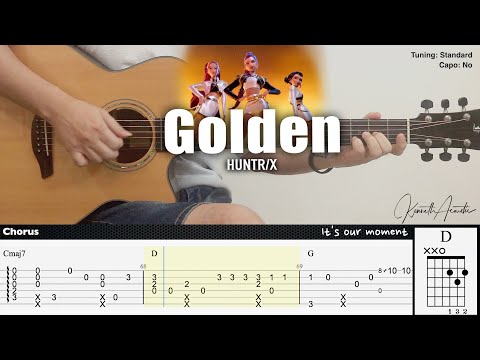Golden - HUNTR/X (KPop Demon Hunters OST) | Fingerstyle Guitar | TAB + Chords + Lyrics