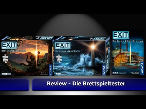 EXIT Spiel+Puzzles Leuchtturm +Tempel,  EXIT Raub auf dem Mississippi -Review - Die Brettspieltester