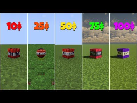 minecraft tnt for 10$ vs 25$ vs 50$ vs 75$ vs 100$