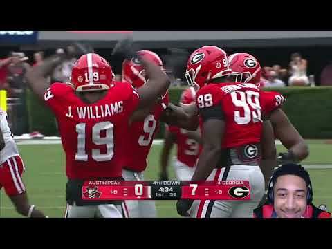 GEORGIA FAN REACTS TO BELT TO ASS!!!#5 Georgia vs Austin Prey Football Highlights!!!!