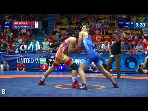 Qual. GR - 71 kg: B. VAKHOBOV (UZB) v. S. STARODUBTSEV (RUS)