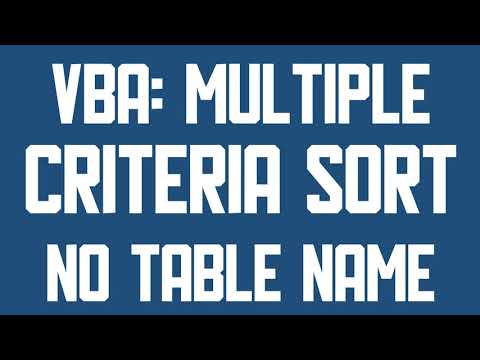 VBA Sort table with multiple criteria without table name