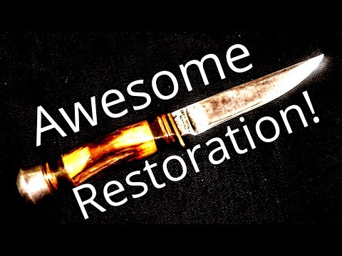 Vintage Hunting Knife Restoration - Rusted and Pitted Back to New!