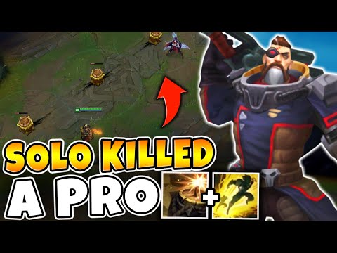 #1 Gangplank NA How to SOLO KILL a pro player in lane (in a counter match-up) - League of Legends