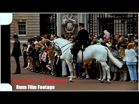 London, England - Buckingham Palace - 8mm Film Footage - Changing of the Guard - 1971
