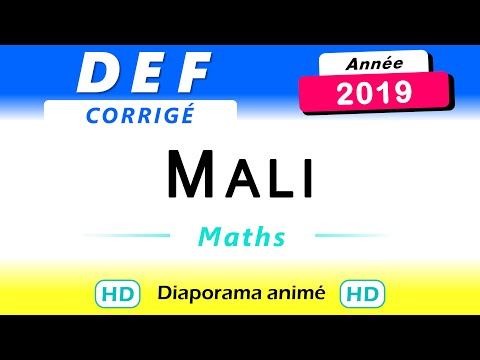 Mali DEF Maths 2019 - sujet et corrigé