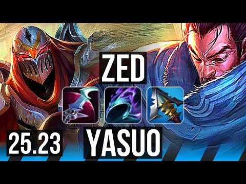 ZED vs YASUO (MID) | 6 solo kills, 18/2/1, Legendary, 500+ games | EUW Master | 25.23