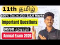 11th Tamil Annual Exam Important Questions 2026 11th Tamil Important Questions 2026 Annual Exam