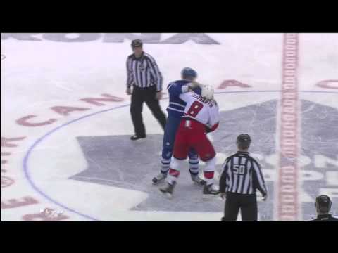 Bozak's Goal - Canes 0 vs Leafs 1 & Frazer McLaren vs Kevin Westgarth - Mar 28th 2013 (HD)