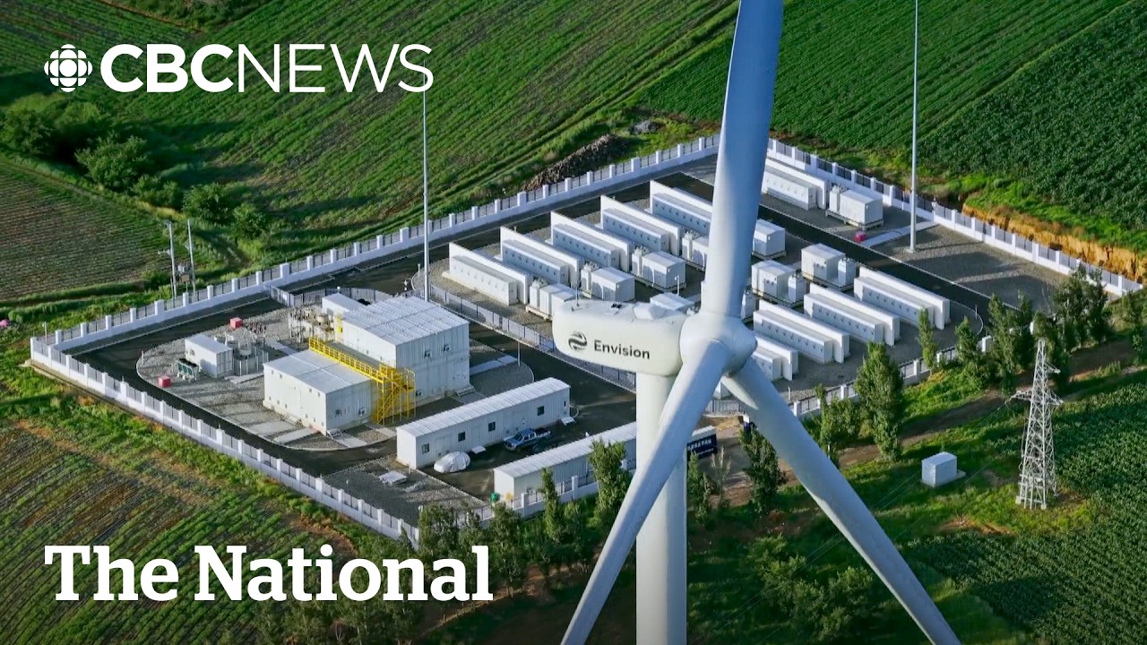 Wind turbines and solar panels in China's Gobi Desert, part of Envision's AI-managed off-grid green hydrogen project