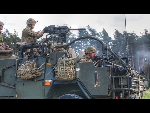 LATEST  British Troops Arrive with Military Trucks and Tanks - Poland and Estonia