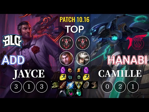 BLG ADD Jayce vs TLN Hanabi Camille Top - KR Patch 10.16