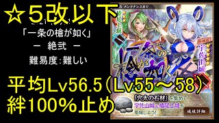 【低レベル、☆5改以下】一条の槍が如く「絶弐」難【城プロ】