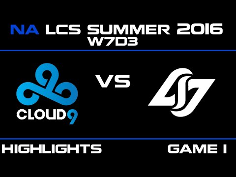 C9 vs CLG Game 1 highlights W7D3 NA LCS 2016 Cloud9 vs Counter Logic Gaming   CLG vs C9   LCS LOL