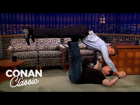 Ricky Gervais Shows Conan How To Do "Airplanes" - "Late Night With Conan O'Brien"