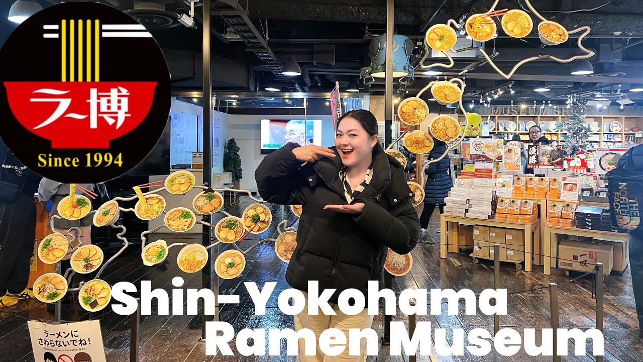 Embark on a culinary journey as a traveler explores the Shinyokohama Ramen Museum.