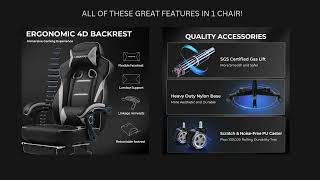 Download the video "REVIEW!!!  GTPLAYER Heavy Duty Gaming Chair with Footrest"