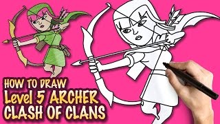 How to draw Clash of Clans Archer (Level 5) - Easy step-by-step drawing lessons for kids