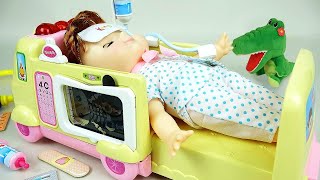 Ambulance baby doll and Doctor toys play