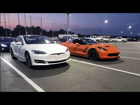 Raven Tesla Model S Performance Crushes Muscle Cars In