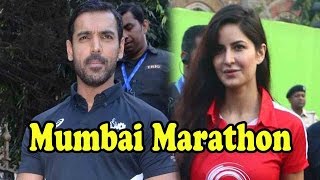 Katrina Kaif And John Abraham Kick Start Mumbai Marathon 2016!