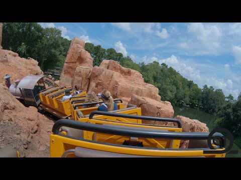 Back row point of view footage of Big Thunder Mountain Railroad