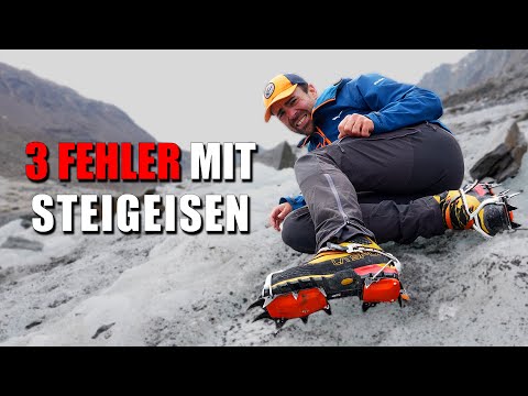 Avoid these 3 typical mistakes when using crampons on glaciers!