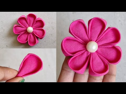 Beautiful Hand Embroidery Designs | DIY Fabric Flowers | Fabric Flower Making for Dresses 