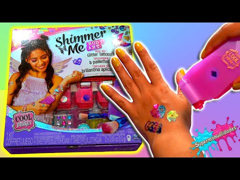 Probando un kit de tatuajes DIY (Shimmer Me Body Art) - Supermanualidades
