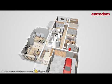 Projekt domu z antresolą - dom Uroczy WAH1080 - 100-150 m² - spacer 3D